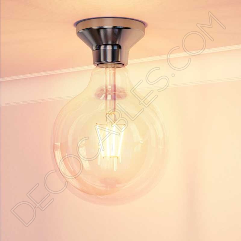 Portalámparas cerámico zócalo plata modelo Elektra Portalámparas cerámico zócalo plata modelo Elektra