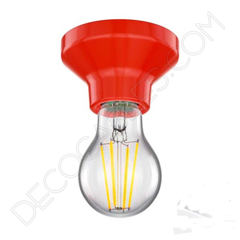 Portalámparas cerámico zócalo rojo modelo Elektra Portalámparas cerámico zócalo rojo modelo Elektra