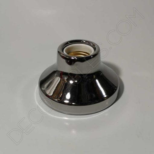 Decocables. Tienda de cables, de bombillas y de lámparas 44 Portalámparas superficie cerámica modelo Elektra color plata