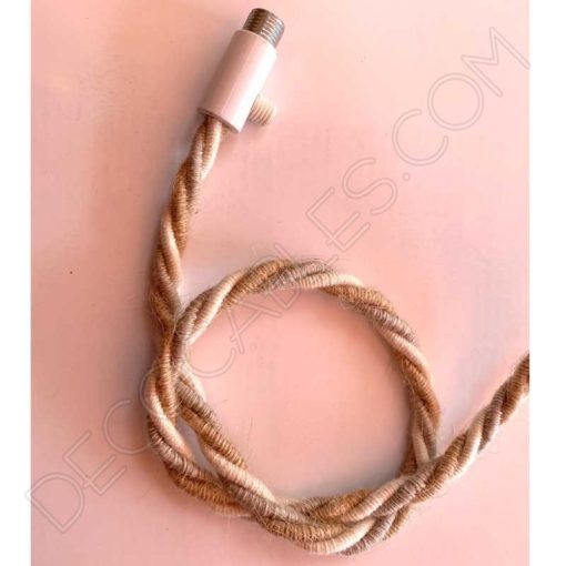 Cable trenzado de 3 hilos Lino, Algodón y Yute (sección 3x0,75mm²) 4 Cable eléctrico trenzado de yute lino y algodón 3x0,75