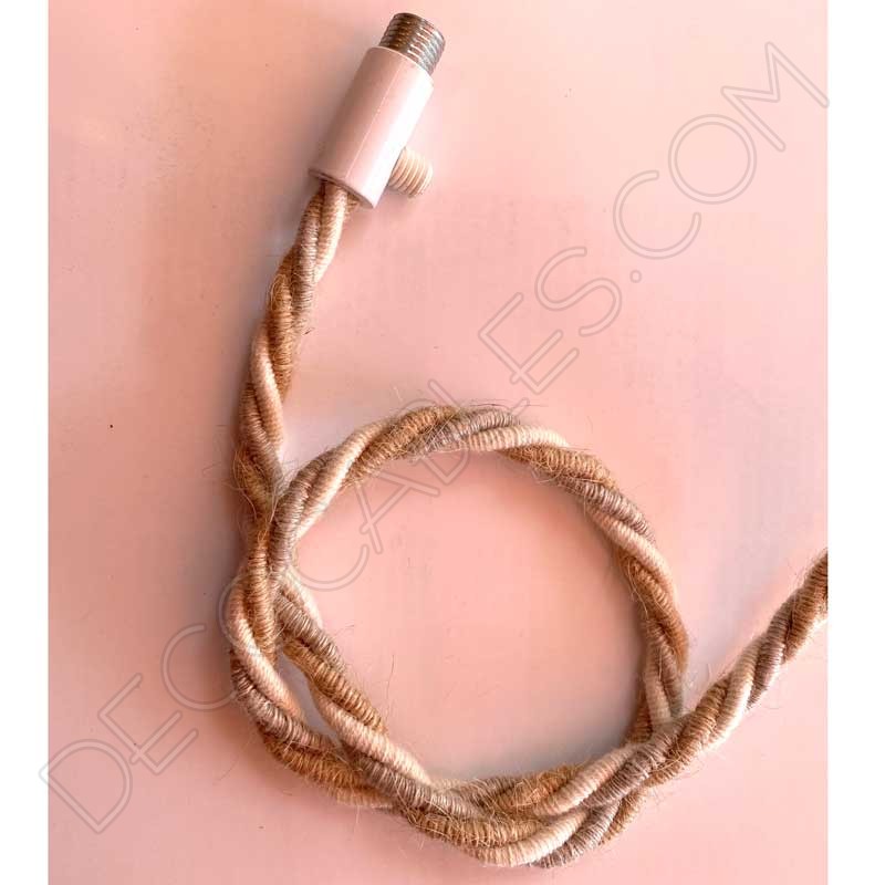 Cable eléctrico trenzado de yute lino y algodón 3x0,75 Cable eléctrico trenzado de yute lino y algodón 3x0,75