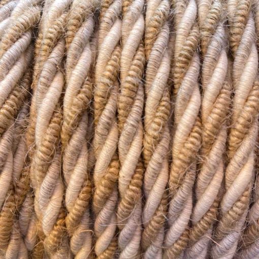 Cable eléctrico trenzado de yute lino y algodón 3x0,75